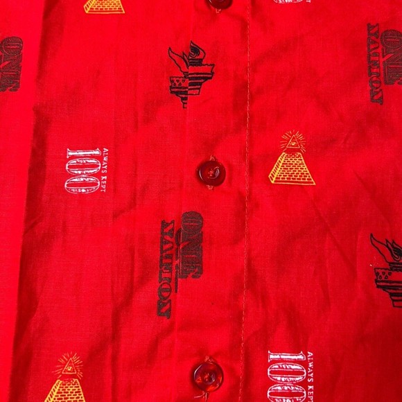 Parish Nation Red Casual All Over Print Button Down Shirt NWT Men’s Size 3XL - Picture 4 of 7